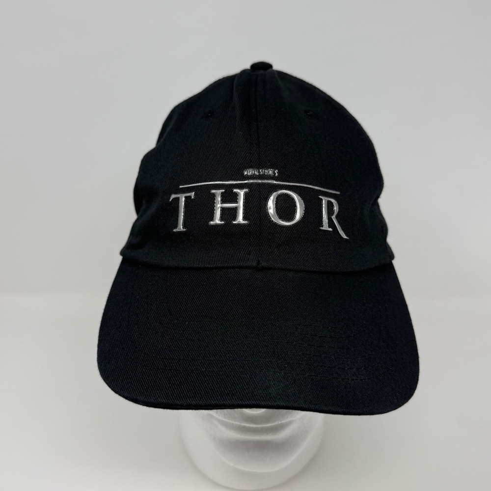 Marvel‎ Studios Thor Movie Promo Hat Black Silver Embroidered Dad Cap 2011 May 6